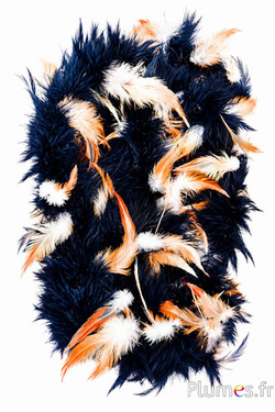 Boa con piume di gallo - Ø 3 cm - nero